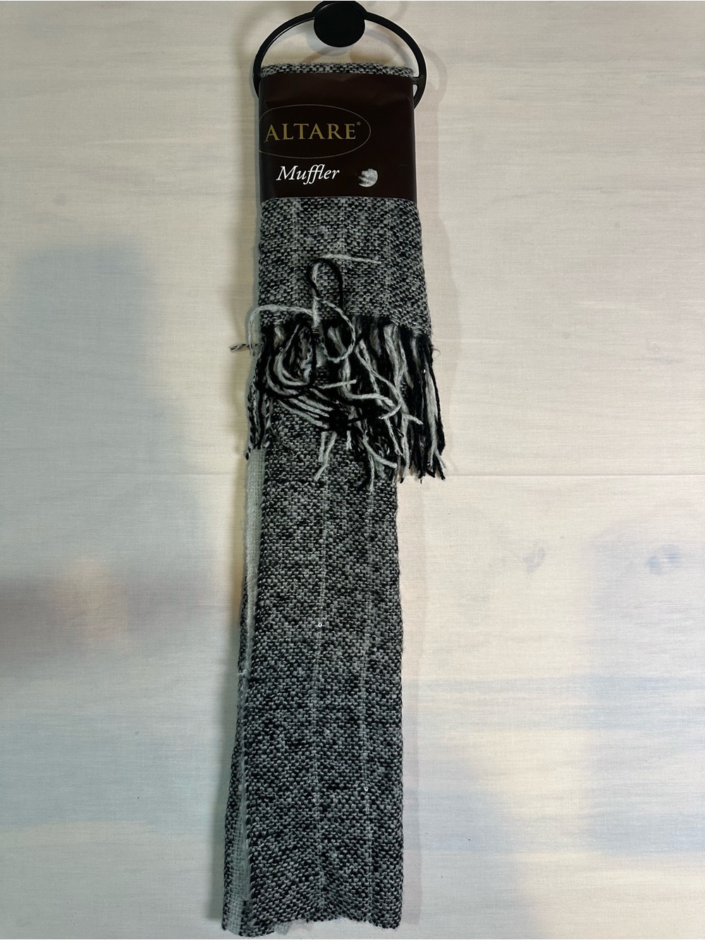 Altare Black & Gray Tweed Muffler Scarf